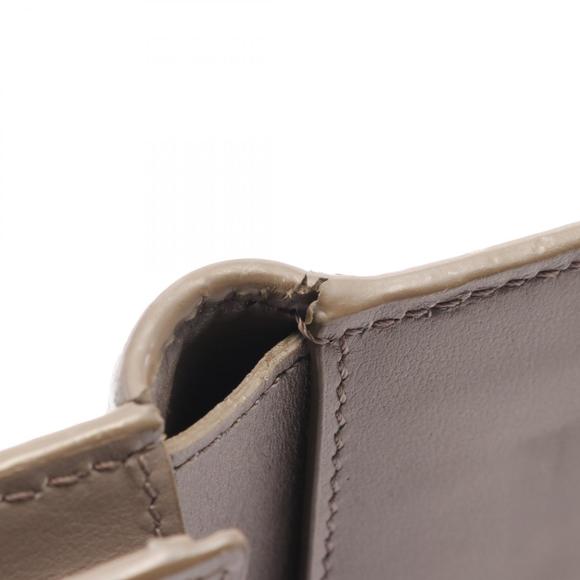 CELINE Medium Strap Wallet Bifold Leather Beige - Picture 8 of 9